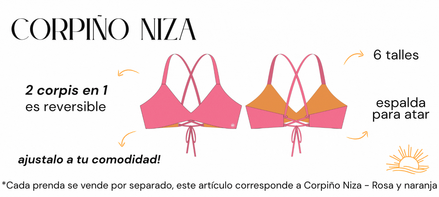 corpi niza para atar rosa y naranja